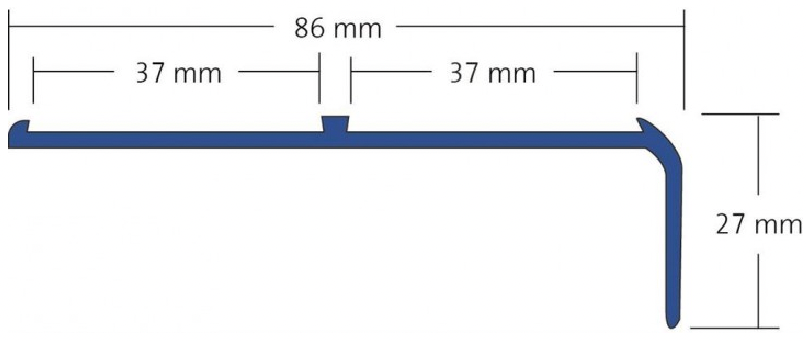 Dural Tredsafe 86мм*2,5м Гишгүүрний Г ирмэг хальтирахгүй (мөнгөлөг)