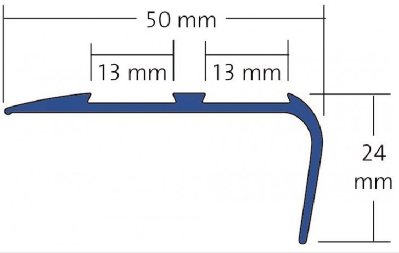 Dural Tredsafe 50мм*2,5м Гишгүүрний Г ирмэг хальтирахгүй (мөнгөлөг)