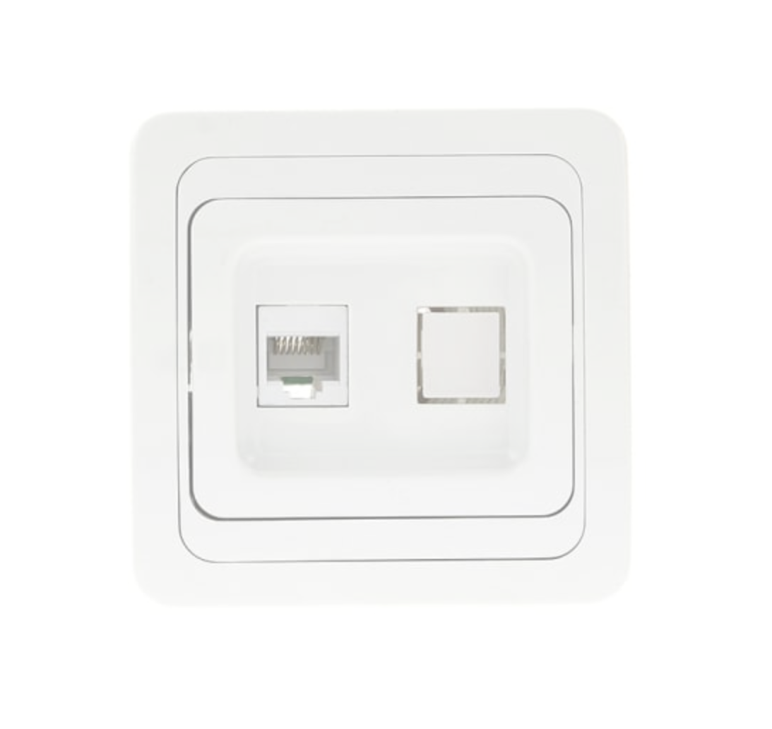 EKF Лондон Розетка интернэтийн (1 үүртэй) RJ-45 10А цагаан