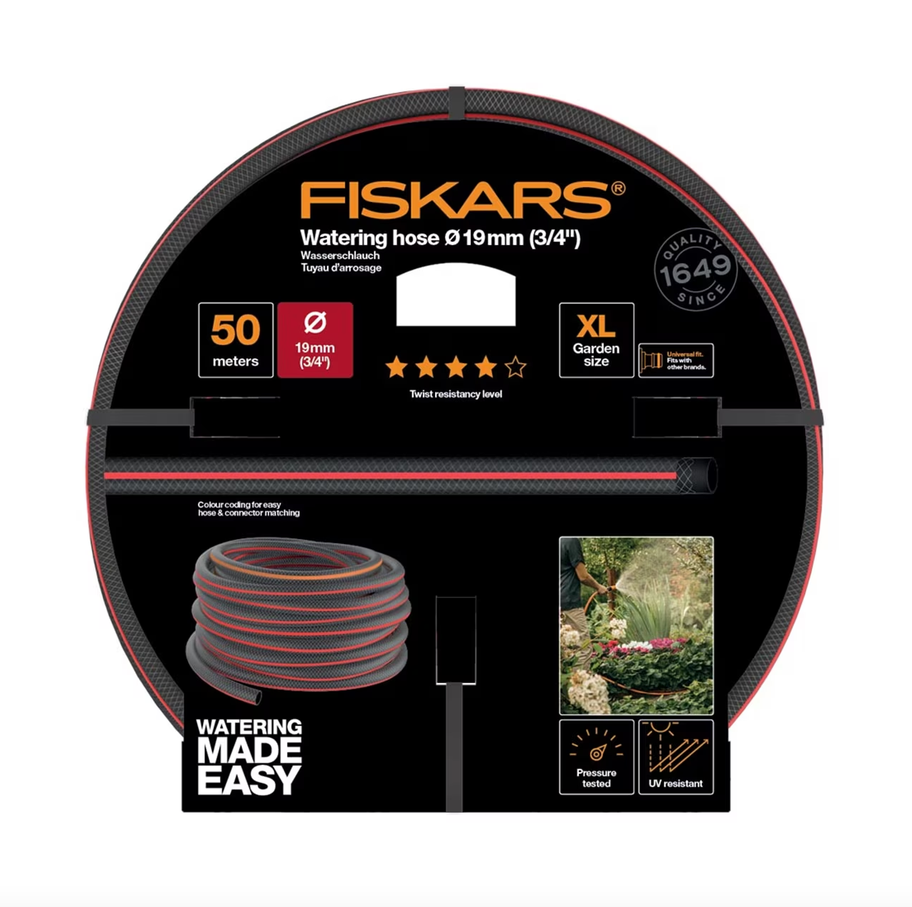 Fiskars Premium Q4 19мм хоолой - 50м