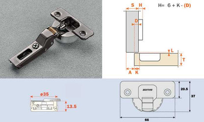 Salice Titanium 110° Нугас тайвшруулагчтай (хагас)