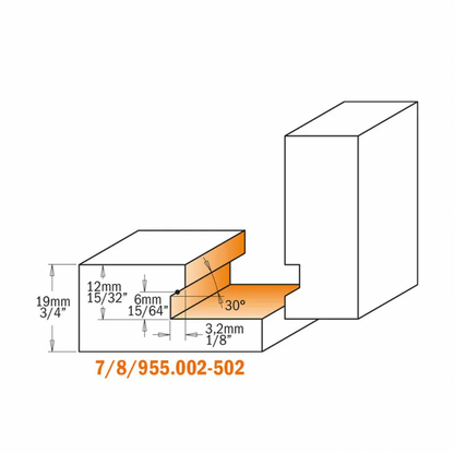 CMT шургуулганы булангийн хутга S=8mm